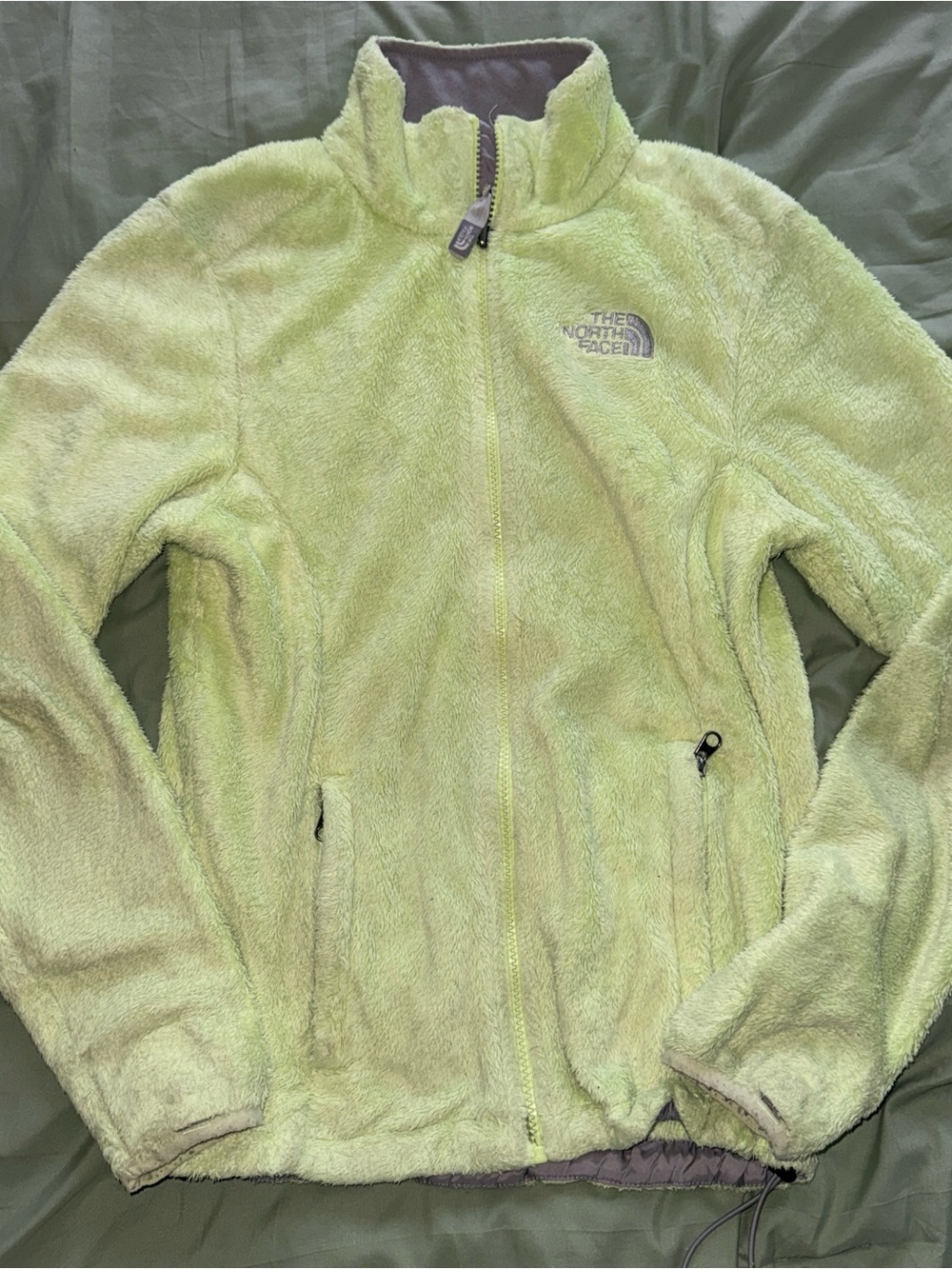The North Face Women's Light Lime Green Teddy Fleece Jacket